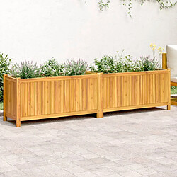 vidaXL Jardinière avec doublure 199x38,5x50 cm bois massif d'acacia