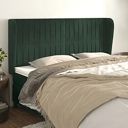 Maison Chic Tête de lit moderne avec oreilles pour chambre - Décoration de lit Vert foncé 163x23x118/128 cm Velours -MN11539