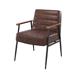 Rendez Vous Deco Fauteuil Hugues en cuir marron