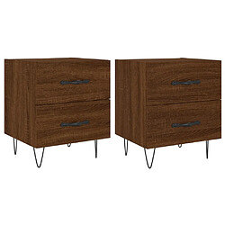 vidaXL Tables de chevet 2 pcs chêne marron 40x35x47,5 cm