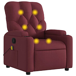 vidaXL Fauteuil de massage inclinable Rouge bordeaux Tissu