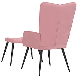 Acheter vidaXL Chaise de relaxation avec tabouret Rose Velours