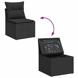 Acheter vidaXL Salon de jardin avec coussins 2 pcs noir résine tressée acacia