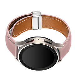 Avizar Bracelet pour Galaxy Watch 5 / 5 Pro / 4 Cuir Fermoir Boucle Magnétique rose