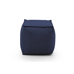 Autrement Talamo Italia Pouf Perla, 100% Made in Italy, Pouf carré en tissu doux, cm 45x45h45, couleur Bleu