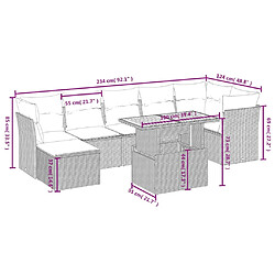 Avis Maison Chic Ensemble Tables et chaises d'extérieur 8 pcs avec coussins,Salon de jardin noir résine tressée -GKD549531