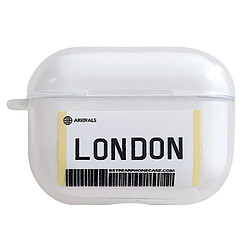 Coque en silicone modèle de billet d'avion londres pour votre Apple AirPods Pro