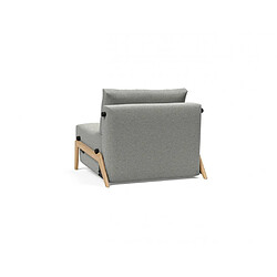 Inside 75 Fauteuil convertible lit 90 cm ILB 500 chêne laqué tissu Mahoga Dove Grey pas cher