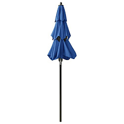 Avis vidaXL Parasol à 3 niveaux avec mât en aluminium Bleu azuré 2 m