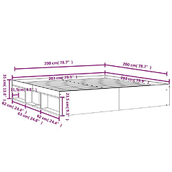 Vidaxl Cadre de lit chêne sonoma 200x200 cm pas cher