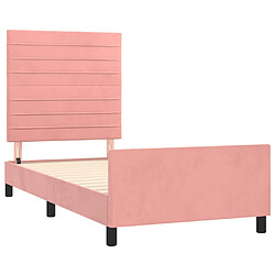 Acheter Maison Chic Lit adulte - Cadre Structure de lit avec tête de lit Contemporain Rose 90x200 cm Velours -MN36262