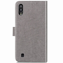 Avis Wewoo Housse Coque Étui en cuir à Motif fleurs pressées Lucky Clover pour Galaxy M10avec porte-cartes et porte-cartesportefeuille et dragonne Gris