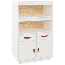 vidaXL Buffet haut Blanc 67x40x108,5 cm Bois massif de pin