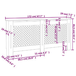 vidaXL Cache-radiateur 172x19x81,5 cm MDF pas cher