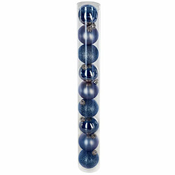 Lot de 9 Boules de Noël Colorama 6cm Bleu Nuit