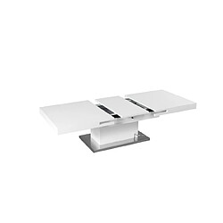 Inside 75 Table basse relevable SET UP WHITE laqué blanc socle acier brossé