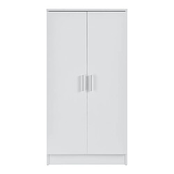 Helloshop26 Meuble à chaussure rangement porte-chaussures avec 2 portes et 7 surfaces de stockage 108 x 55 x 35 cm mdf effet blanc 03_0002837