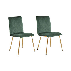 Beliani Chaise de salle à manger RUBIO Set de 2 Velours Vert émeraude