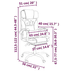 vidaXL Fauteuil de massage inclinable de bureau Marron Tissu pas cher