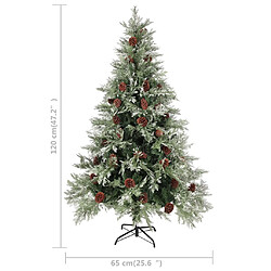 Acheter vidaXL Sapin de Noël avec pommes de pin Vert et blanc 120 cm PVC et PE