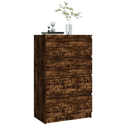 Acheter Maison Chic Commode Buffet - Meuble de rangement Chêne fumé 60x35x98,5 cm Bois d'ingénierie -GKD47076