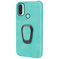 Coque en TPU + PU avec béquille vert clair pour votre Motorola Moto E20/E30/E40