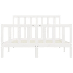 Maison Chic Lit adulte - Lit simple Cadre de lit,Structure du lit Contemporain Blanc Bois massif 120x200 cm -MN63280 pas cher