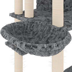 Acheter Helloshop26 Arbre à chat meuble tour grimper jouet grattage grattoir escalade plateforme avec griffoirs en sisal foncé 191 cm gris 02_0022693