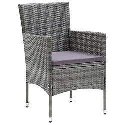 Acheter Maison Chic Mobilier à dîner 7 pcs de jardin avec coussins - Ensemble table et chaises d'extérieur - Salon/Mobilier de jardin classique Résine tressée Gris -MN50294