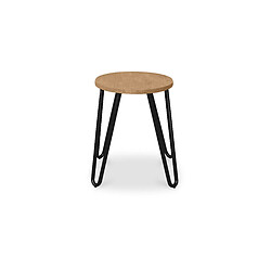 Avis ICONIK INTERIOR Tabouret Hairpin - 42cm - Bois clair et métal Rouge