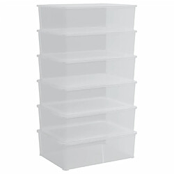 Maison Chic Ensemble de 6 Boîtes de rangement,Boîtes de stockage en plastique 25 L empilables -MN195007