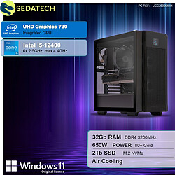 Sedatech Workstation ATX • Intel i5-12400 • 32Go RAM • 2To SSD M.2 • Windows 11