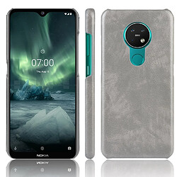 Wewoo Coque Rigide Pour Nokia 7.2 / 6.2 antichoc Litchi PC + Etui en PU Gris