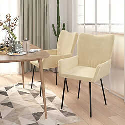 Avis Maison Chic Lot de 2 Chaises à manger,Chaise pour cuisine,Solide Structure Crème Velours -MN17198