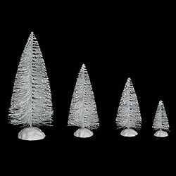 Paris Prix Lot de 10 Sapins de Noël Village 20cm Blanc