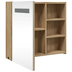 Acheter vidaXL Armoire de salle de bain à miroir avec LED chêne 60x13x52 cm