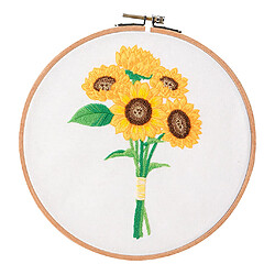 Kit De Point De Croix Imprimé Kits De Broderie Motif De Fleurs Artisanat Tournesol