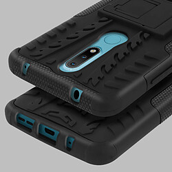 Avizar Coque Nokia 2.4 Protection Bi-matière avec Béquille Support Noir pas cher