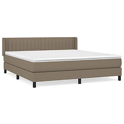 Maison Chic Lit Adulte - Lit simple Lit à sommier tapissier avec matelas moelleux - Meuble de Chambre - Taupe 160x200 cm Tissu -MN66097