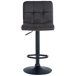 Decoshop26 Lot de 2 tabourets de bar en velours noir avec coutures décoratives pied en trompette métal noir 10_0004399