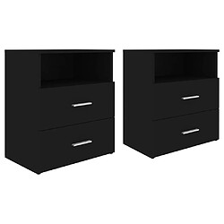 Maison Chic Lot de 2 Tables de chevet - Tables de Nuit Noir 50x32x60 cm