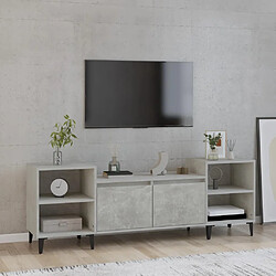 vidaXL Meuble TV Gris béton 160x35x55 cm Bois d'ingénierie