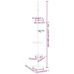 vidaXL Arbre à chat du sol au plafond Gris foncé 263,5-289,5 cm pas cher