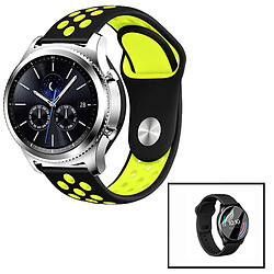 PHONECARE Kit Bracelet Bicolore SportStyle + Film d'hydrogel pour Amazfit GTS 2 Mini - Noir / Vert fluorescent