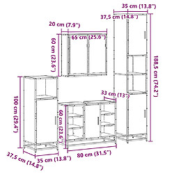 vidaXL Ensemble de meubles de salle de bain 4 pcs chêne sonoma pas cher