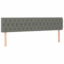 Maison Chic Lot de 2 Têtes de lit design pour chambre - Décoration de lit Gris foncé 100x7x78/88 cm Tissu -MN10530