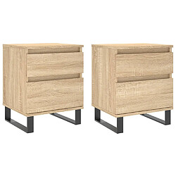 Maison Chic Lot de 2 Tables de chevet - Tables de Nuit chêne sonoma 40x35x50 cm bois ingénierie