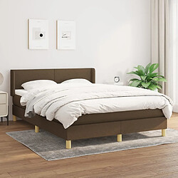 Maison Chic Lit adulte- Lit + matelas,Sommier à lattes de lit avec matelas Marron foncé 140x200 cm -GKD53576