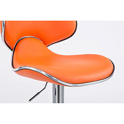 Avis Decoshop26 Tabouret de bar chaise de bar x2 hauteur réglable avec repose pieds en synthétique orange et métal TDB10129