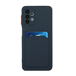 Coque en TPU Flexible bien protégé avec porte-carte bleu foncé pour votre Samsung Galaxy A32 5G